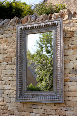 Kali Grey Rectangular Carved Mirror - 98cm x 150cm