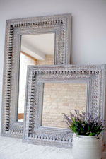 Kali Grey Rectangular Carved Mirror - 90cm x 153cm