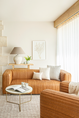 Kingham Medium Leather Sofa - Columbia Brown
