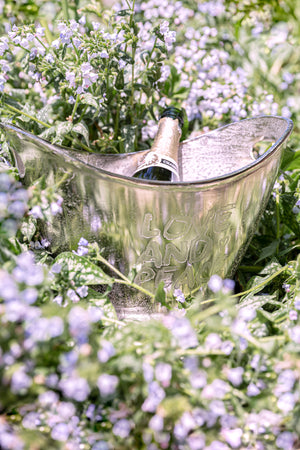 
                
                    Load image into Gallery viewer, Love and Peace Champagne Bucket - Nickel
                
            