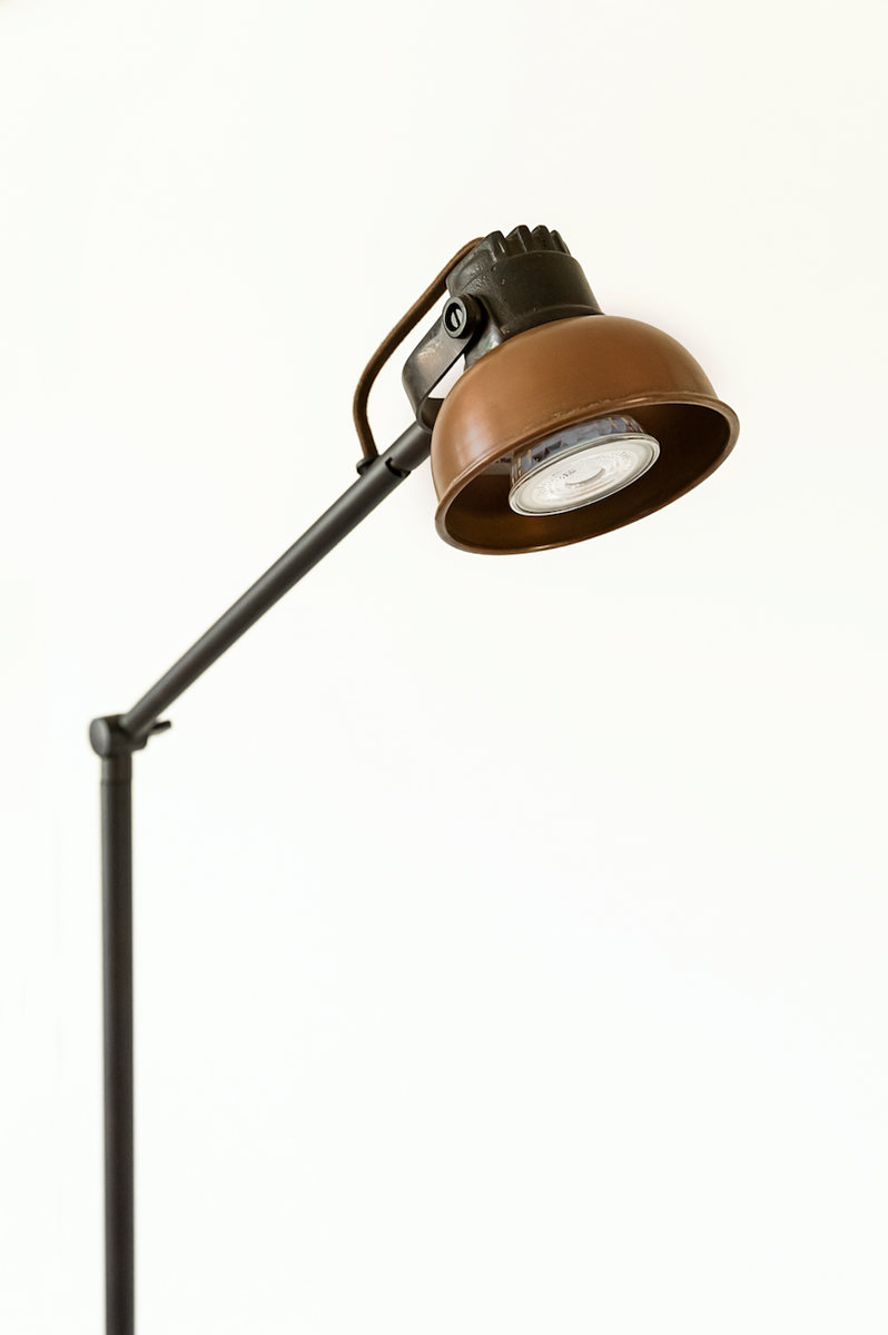 Mazz Floor Lamp With Copper Shade Cotwold Grey Cotswold Grey