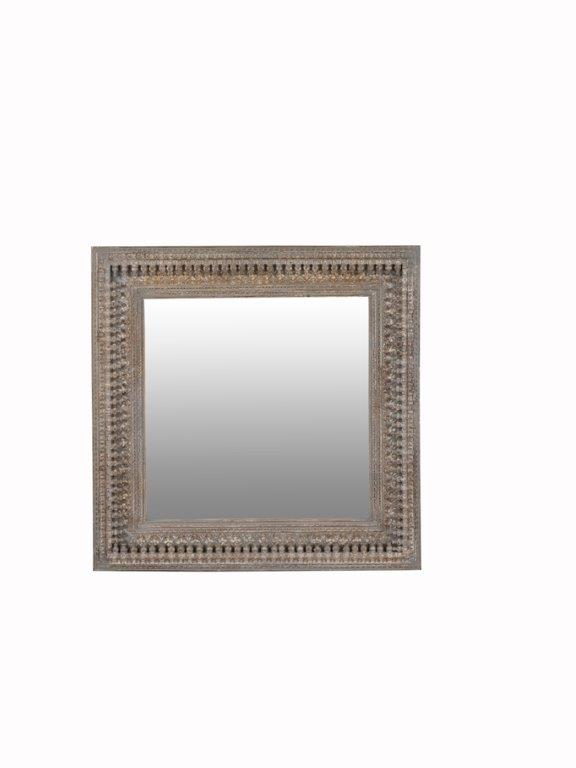 Kali Grey Square Carved Mirror - 130cm
