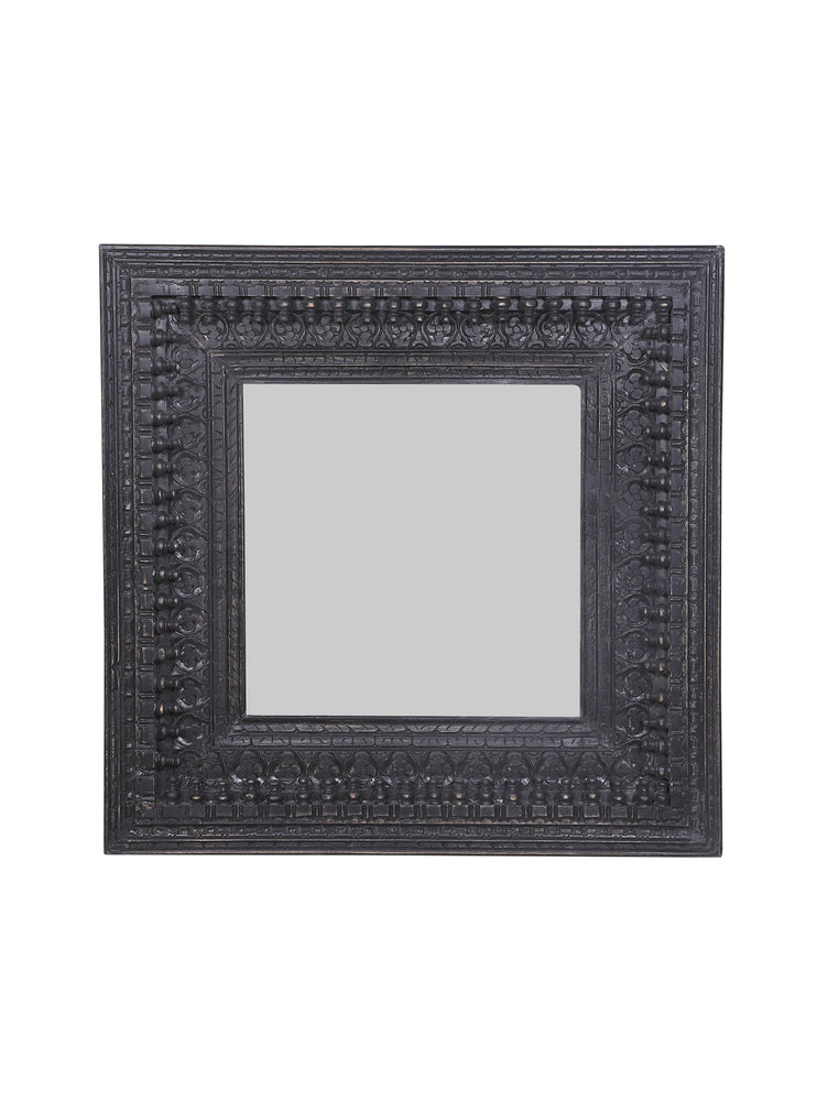 Kali Black Square Carved Mirror - 94cm x 94cm