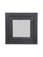 Kali Black Square Carved Mirror - 94cm x 94cm