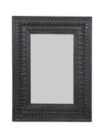 Kali Black Rectangular Carved Mirror - 94cm x 127cm