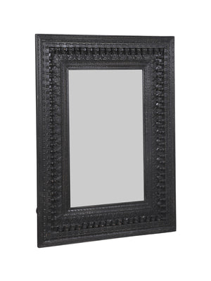 
                
                    Load image into Gallery viewer, Kali Black Rectangular Carved Mirror - 94cm x 127cm
                
            