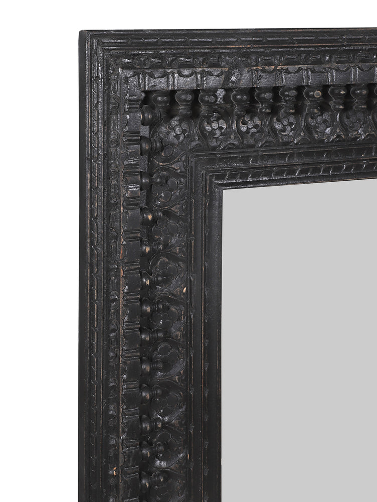 Kali Black Square Carved Mirror - 130cm