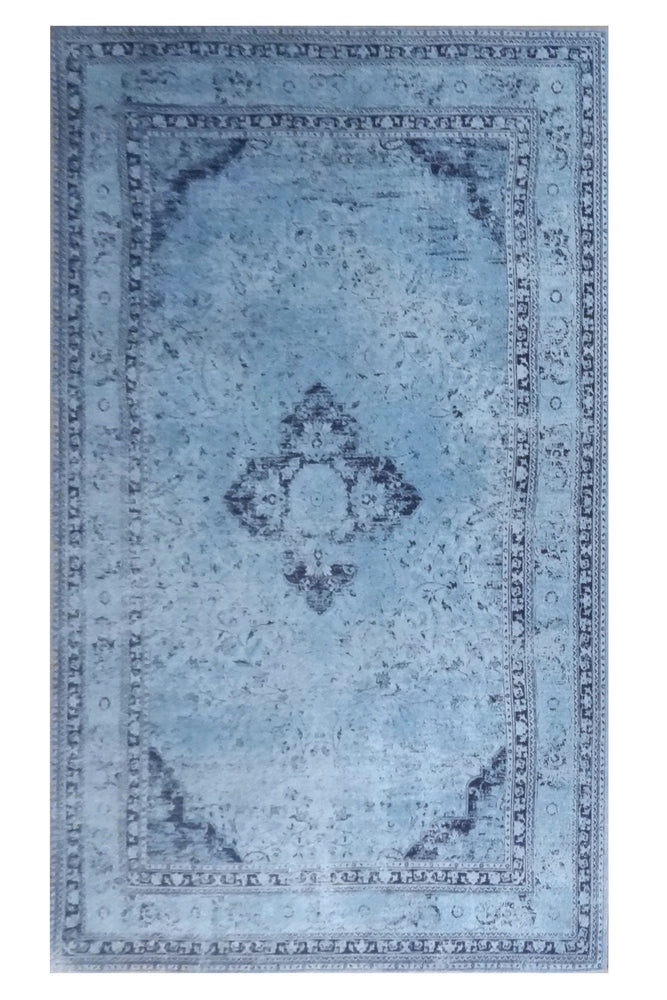 Cameron Blue Patterned Rug - 200cm x 290cm