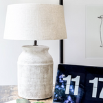 Strado Small Plaster Lamp - White/ Ecru