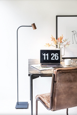 Tubino Floor Lamp - Matt Black with Copper Shade