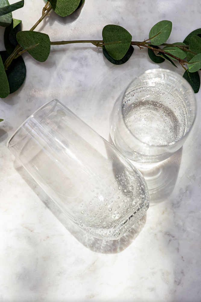 Broste Glass Bubble Tall Tumbler - Curved
