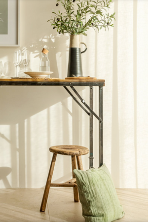 Tall Folding Wood & Iron Tent Table - 122cm