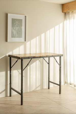Tall Folding Wood & Iron Tent Table - 122cm