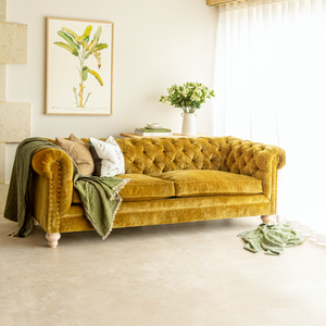3 Seater Stanton Sofa Vintage Gold Velvet Online at Cotswold Grey