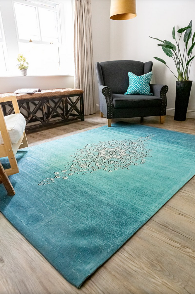 
                
                    Load image into Gallery viewer, Lani Teal Patterned Rug - 160cm x 240cm
                
            