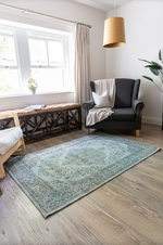 Piper Blue/Grey Patterned Rug - 120cm x 180cm