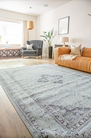 Cameron Blue Patterned Rug - 200cm x 290cm