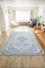 Cameron Blue Patterned Rug - 200cm x 290cm