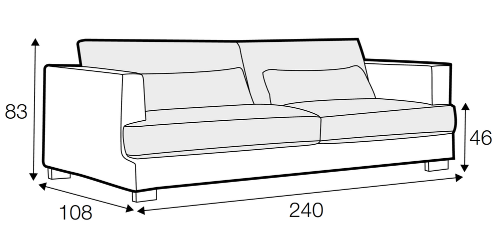 Compton 3 Seater Sofa - Light Blue