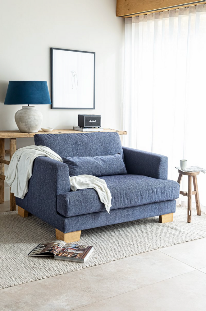 Compton Wide Armchair - Dark Blue