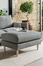 Moreton Footstool 80cm x 60cm - Premium Linen - Graphite