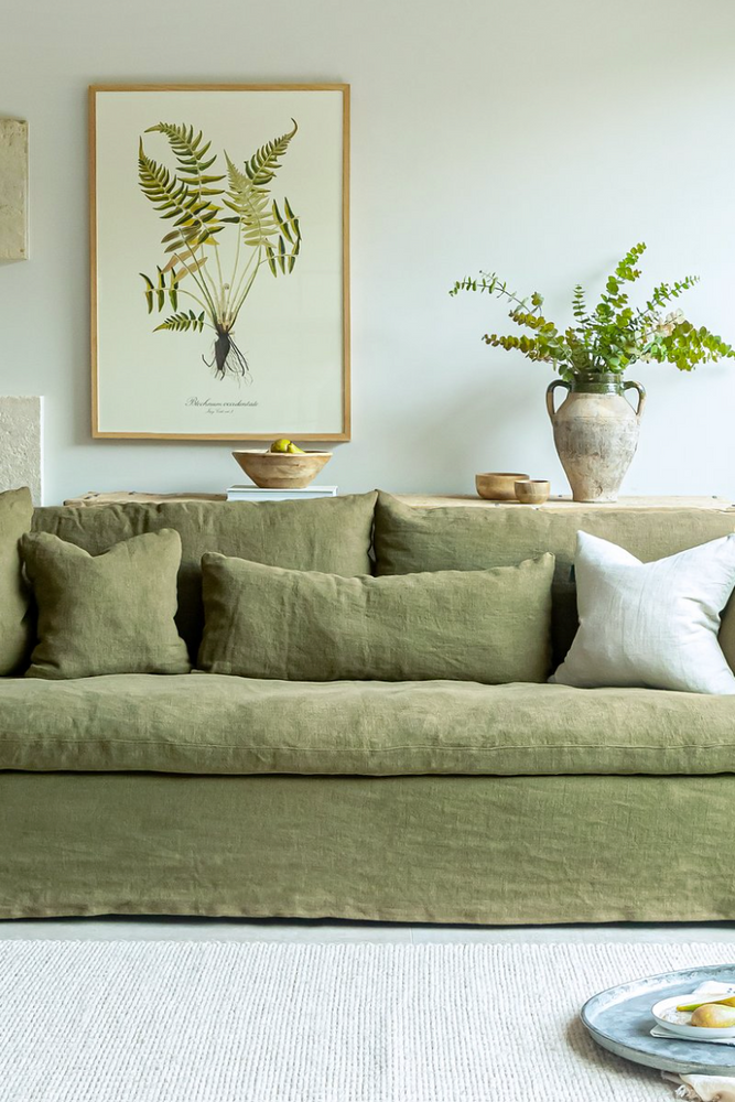 Snowshill 4 Seater Sofa - Premium Linen - Olive