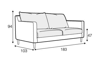 Moreton 2 Seater Sofa - Premium Linen - Graphite