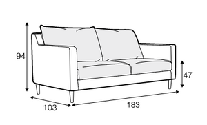 Moreton 2 Seater Sofa - Premium Linen - Graphite