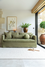 Snowshill 2 Seater Sofa - Premium Linen - Olive