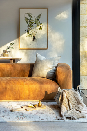 Yubberton 3 Seater Sofa - Tan Nubuck Leather