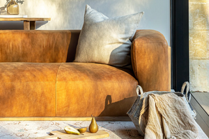 Yubberton 3 Seater Sofa - Tan Nubuck Leather