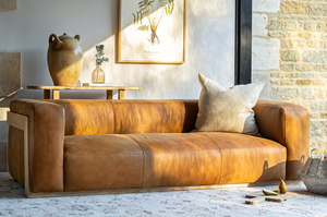 Yubberton 3 Seater Sofa - Tan Nubuck Leather