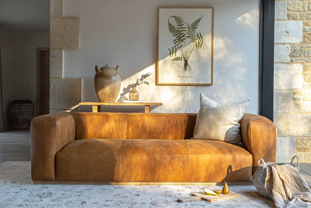 Yubberton 3 Seater Sofa - Tan Nubuck Leather