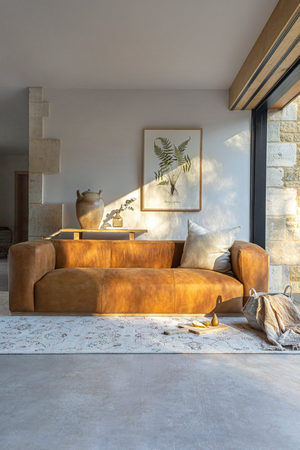 Yubberton 3 Seater Sofa - Tan Nubuck Leather
