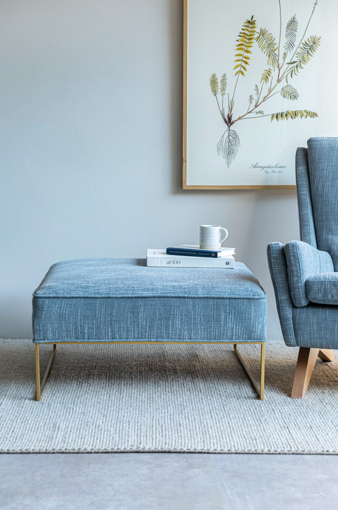 Denim blue ottoman deals