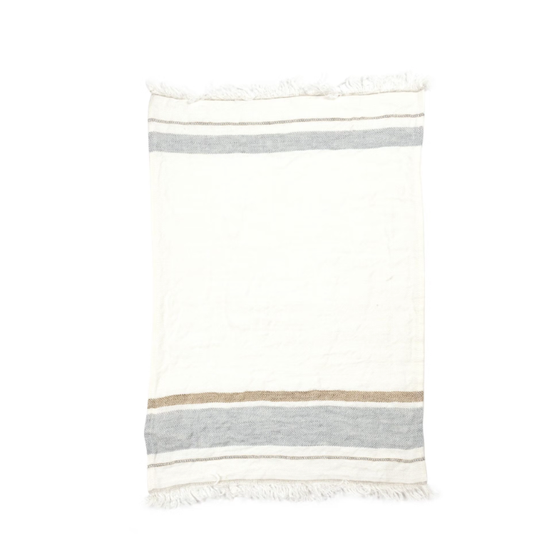Belgian Towel - Oyster Stripe