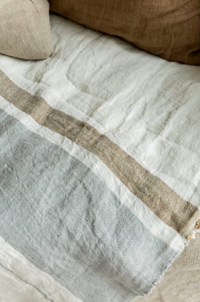 Belgian Towel - Oyster Stripe