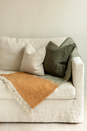 Jules Throw - Green Herringbone