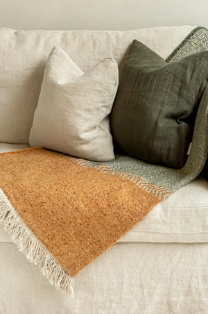Jules Throw - Green Herringbone