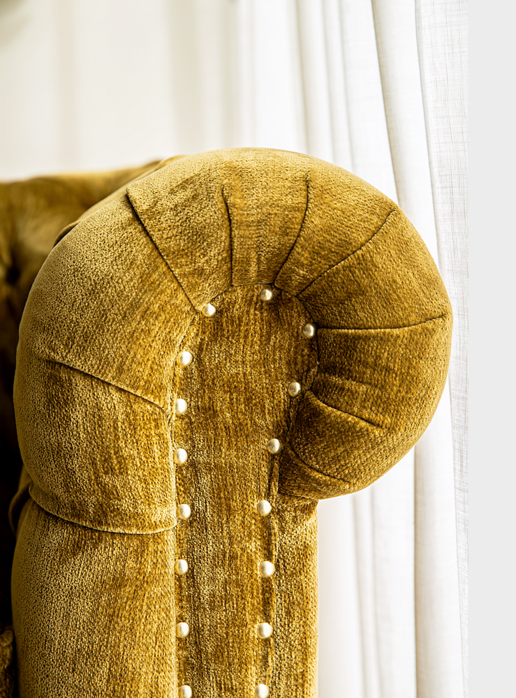 2 Seater Stanton Sofa Vintage Gold Velvet Online at Cotswold Grey