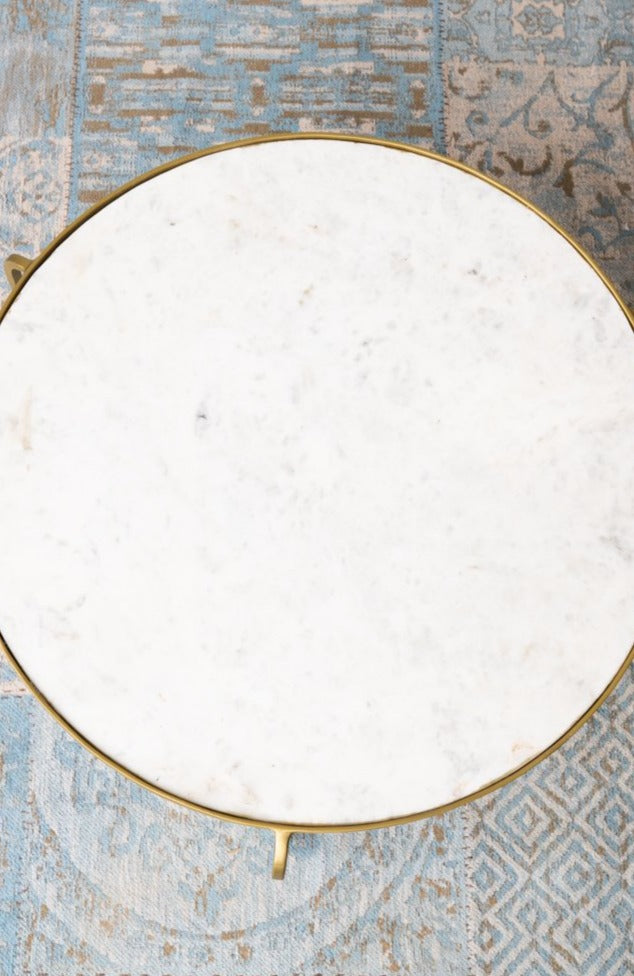 Coffee Table White/Brass