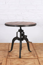 Iron and Wood Round Wrench Table - Small