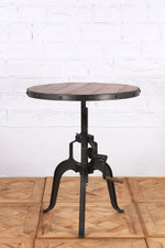 Iron and Wood Round Wrench Table - Small
