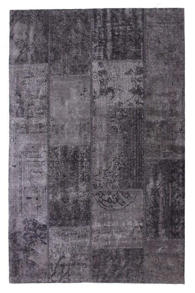 Jasmine Grey/Black Patterned Rug - 140cm x 200cm
