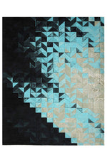 Alena Blue/Black Abstract Rug - 140cm x 200cm