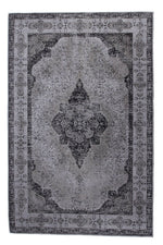 Claire Charcoal Patterned Rug - 140cm x 140cm