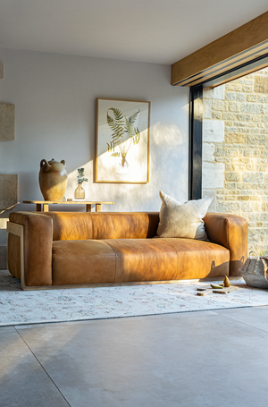 Yubberton 3 Seater Sofa - Tan Nubuck Leather