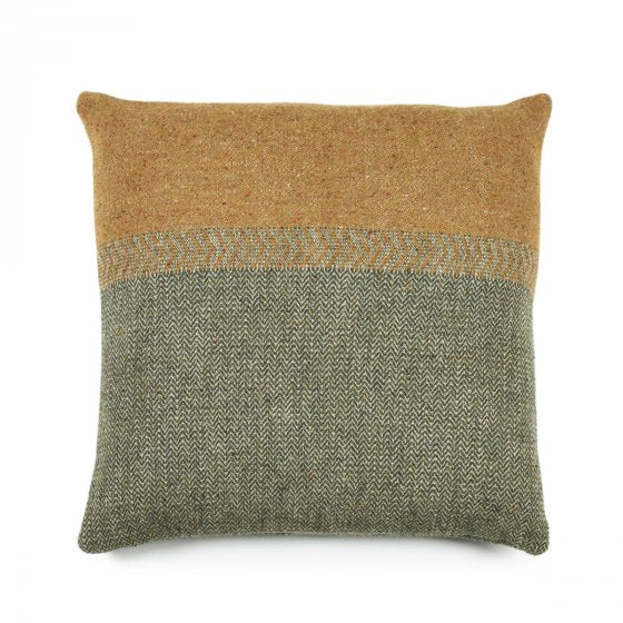 
                
                    Load image into Gallery viewer, Jules Cushion - Large Square - Green Herringbone
                
            