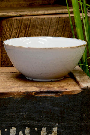 Large Broste serving bowl in Nordic Sand, at Cotswold Grey.